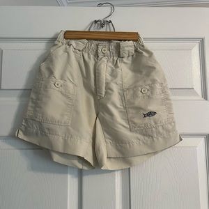 AFTCO Boy’s shorts, light khaki, Size 26, used, excellent condition.